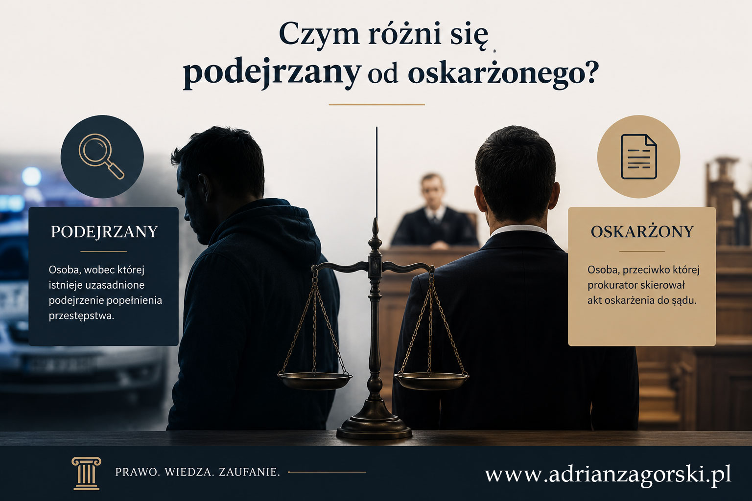 Czym różni się podejrzany od oskarżonego? To ważniejsze, niż myślisz